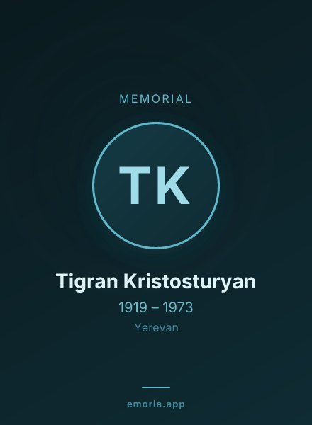 Memorial portrait of Tigran  Kristosturyan