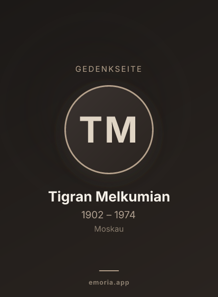Gedenkportrait von Tigran Melkumian