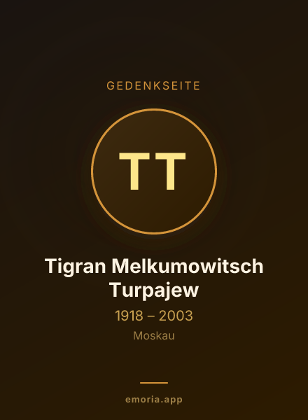 Gedenkportrait von Tigran Melkumowitsch Turpajew