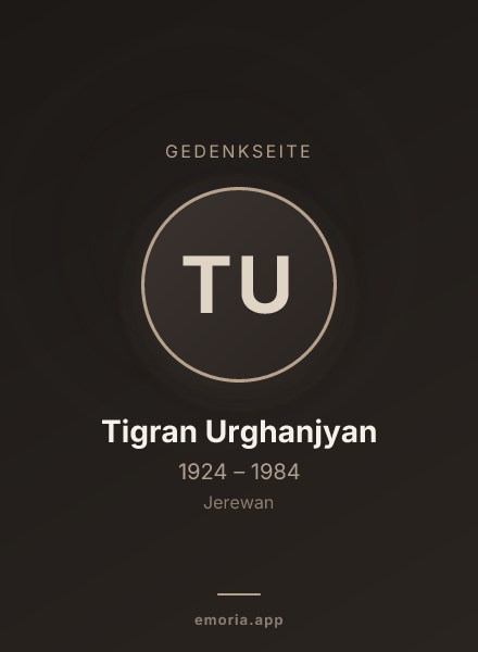 Gedenkportrait von Tigran Urghanjyan