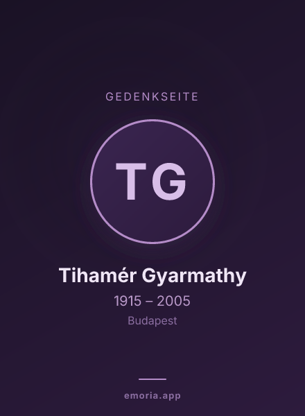 Gedenkportrait von Tihamér Gyarmathy