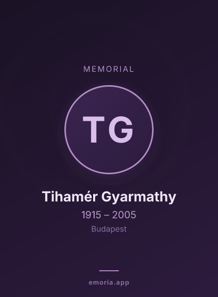 Memorial portrait of Tihamér Gyarmathy