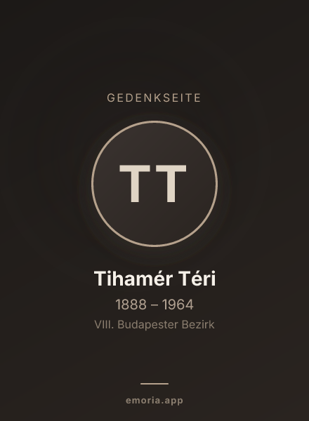 Gedenkportrait von Tihamér Téri
