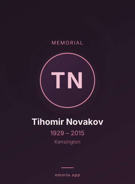 Memorial portrait of Tihomir Novakov