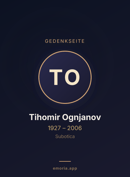 Gedenkportrait von Tihomir Ognjanov