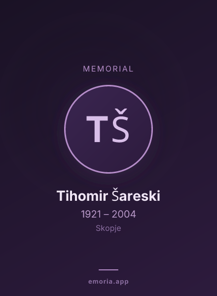 Memorial portrait of Tihomir Šareski