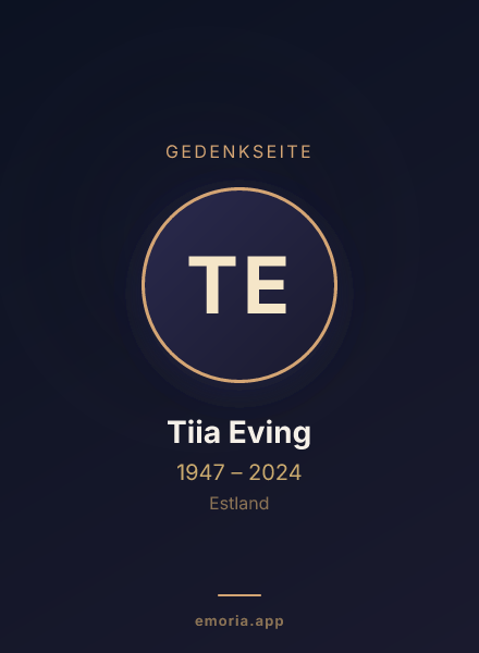 Gedenkportrait von Tiia Eving