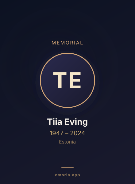Memorial portrait of Tiia Eving
