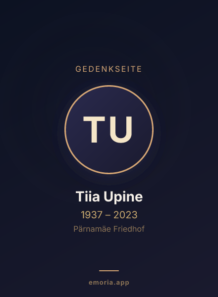 Gedenkportrait von Tiia Upine