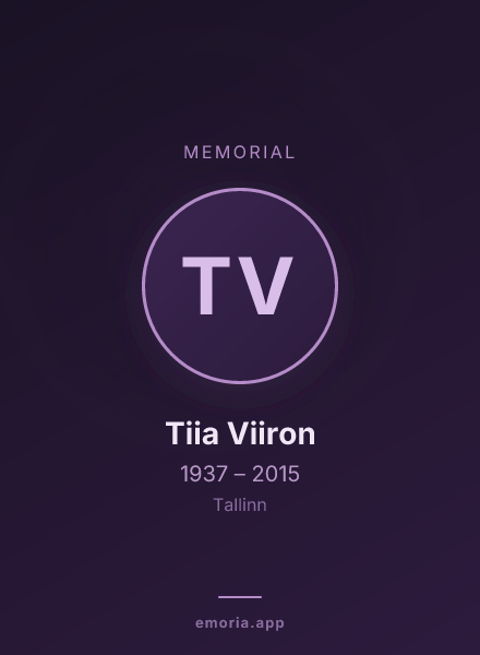 Memorial portrait of Tiia Viiron