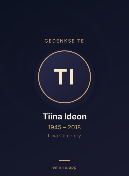 Gedenkportrait von Tiina Ideon
