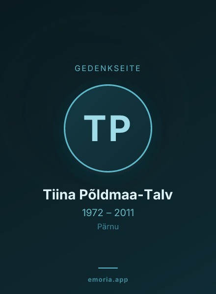 Gedenkportrait von Tiina Põldmaa-Talv