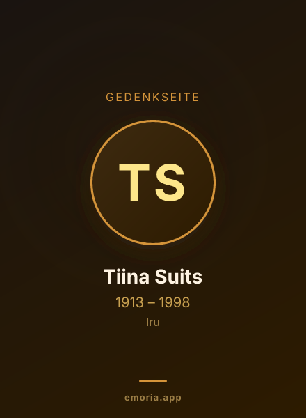 Gedenkportrait von Tiina Suits