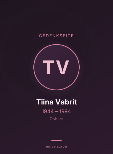 Gedenkportrait von Tiina Vabrit