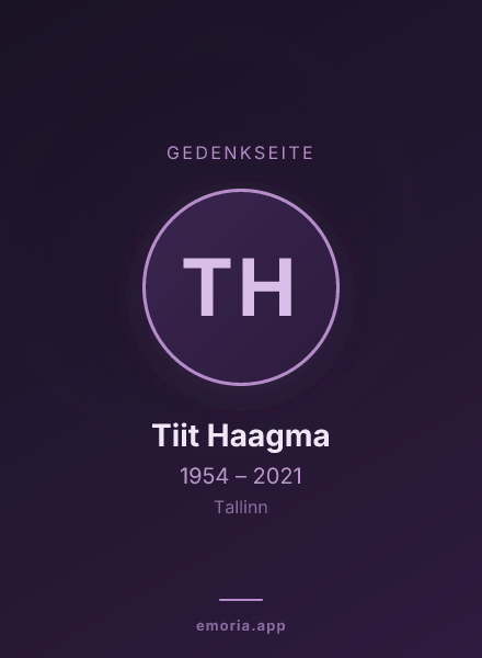 Gedenkportrait von Tiit Haagma