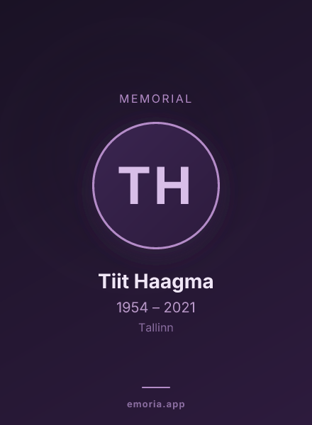 Memorial portrait of Tiit Haagma