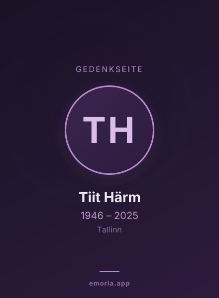 Gedenkportrait von Tiit Härm
