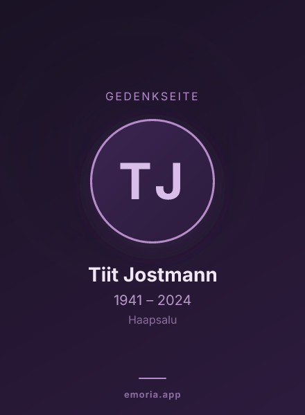 Gedenkportrait von Tiit Jostmann
