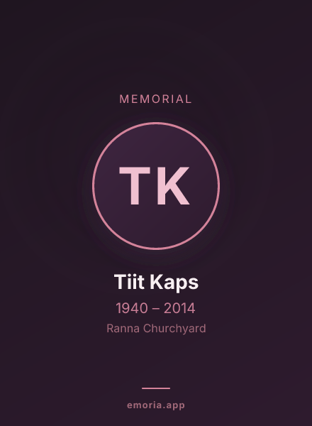 Memorial portrait of Tiit Kaps