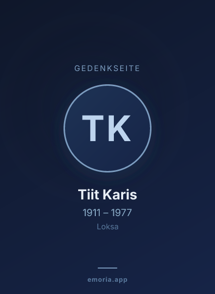 Gedenkportrait von Tiit Karis