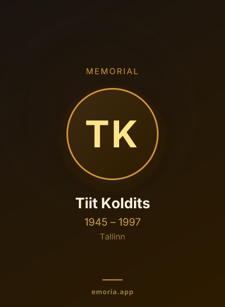 Memorial portrait of Tiit Koldits