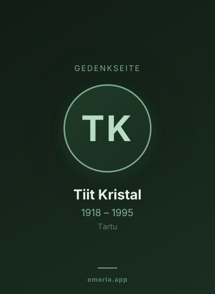 Gedenkportrait von Tiit Kristal