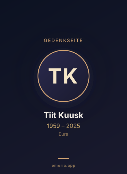 Gedenkportrait von Tiit Kuusk