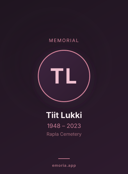 Memorial portrait of Tiit Lukki