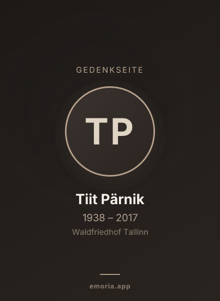Gedenkportrait von Tiit Pärnik