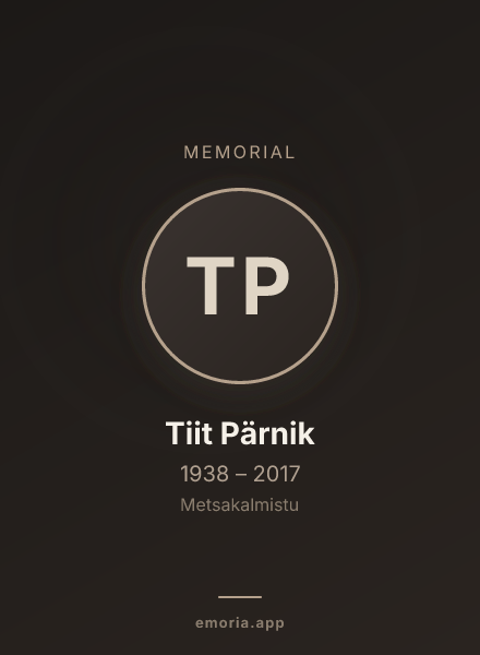 Memorial portrait of Tiit Pärnik
