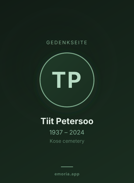 Gedenkportrait von Tiit Petersoo