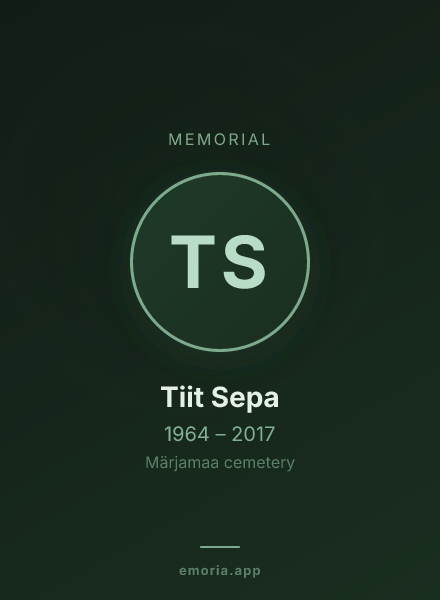 Memorial portrait of Tiit Sepa