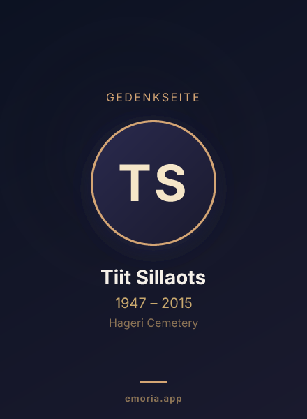 Gedenkportrait von Tiit Sillaots