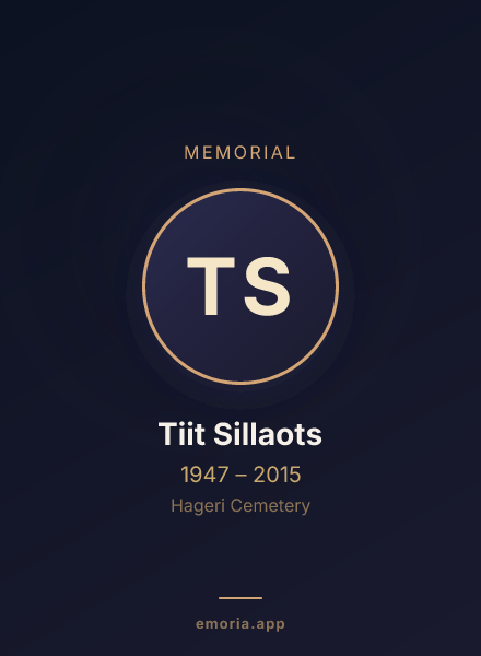 Memorial portrait of Tiit Sillaots