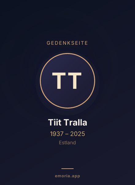 Gedenkportrait von Tiit Tralla
