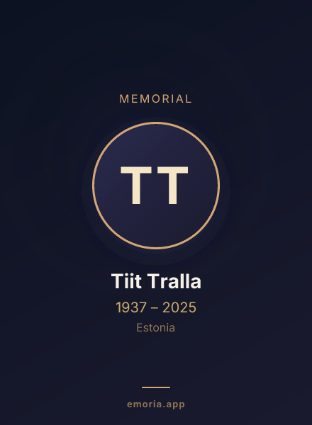 Memorial portrait of Tiit Tralla
