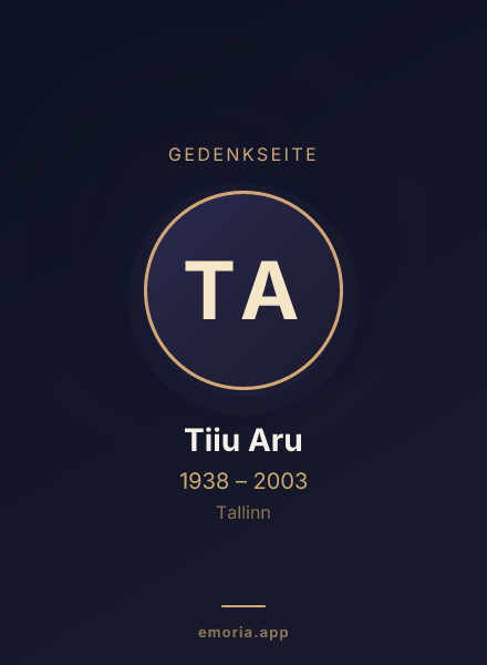 Gedenkportrait von Tiiu Aru
