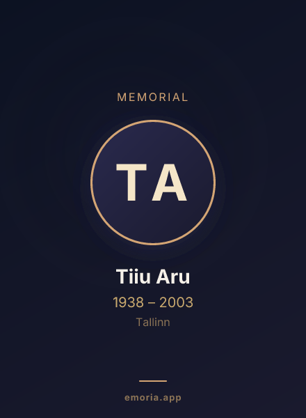 Memorial portrait of Tiiu Aru