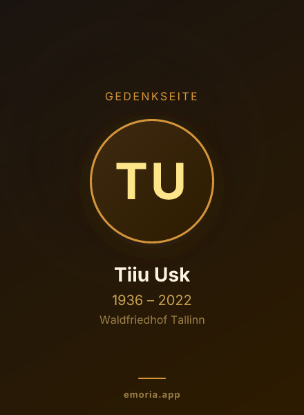 Gedenkportrait von Tiiu Usk