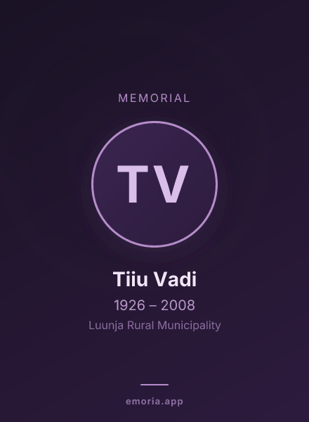 Memorial portrait of Tiiu Vadi