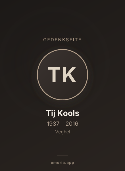 Gedenkportrait von Tij Kools