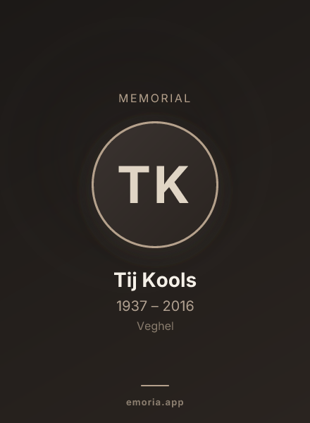 Memorial portrait of Tij Kools