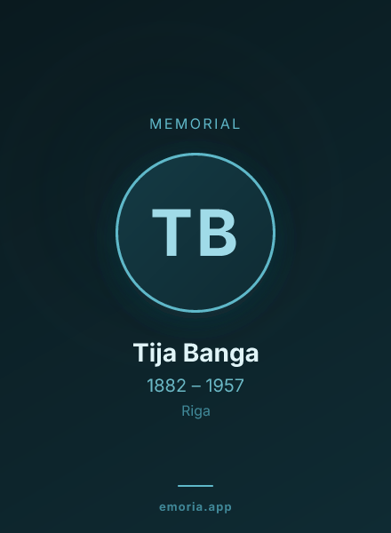 Memorial portrait of Tija Banga