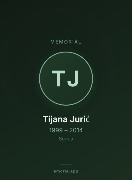 Memorial portrait of Tijana Jurić