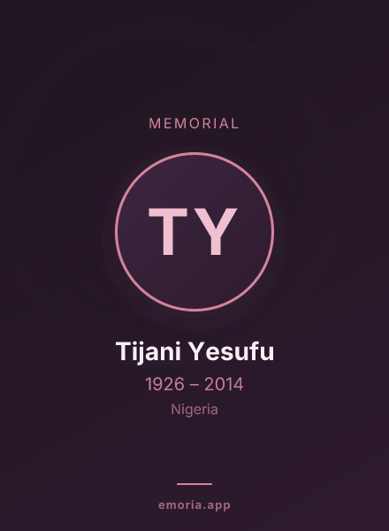 Memorial portrait of Tijani Yesufu