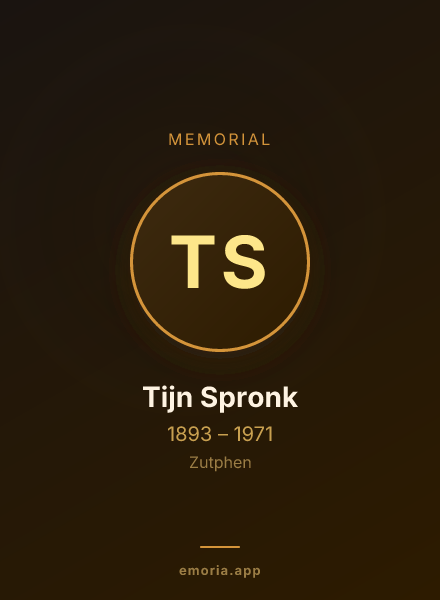 Memorial portrait of Tijn Spronk