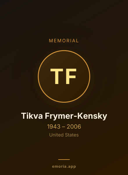 Memorial portrait of Tikva Frymer-Kensky