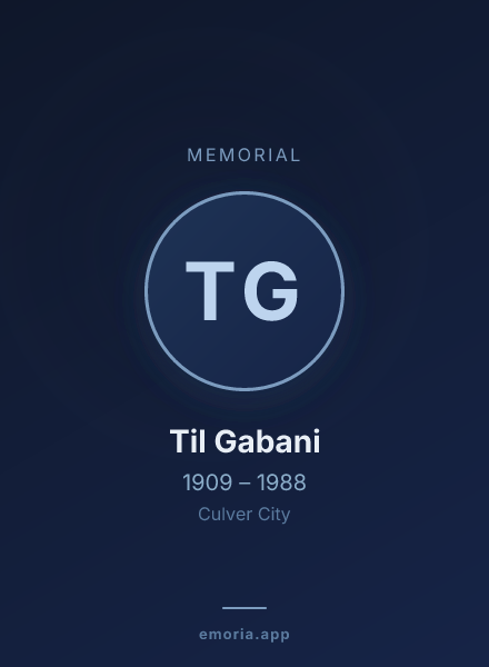 Memorial portrait of Til Gabani