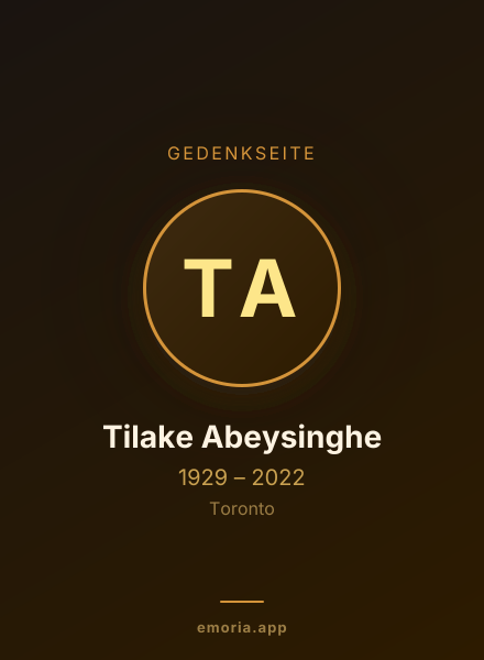 Gedenkportrait von Tilake Abeysinghe