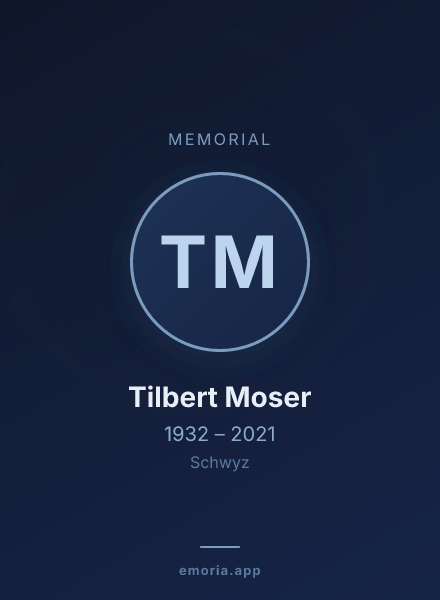 Memorial portrait of Tilbert Moser